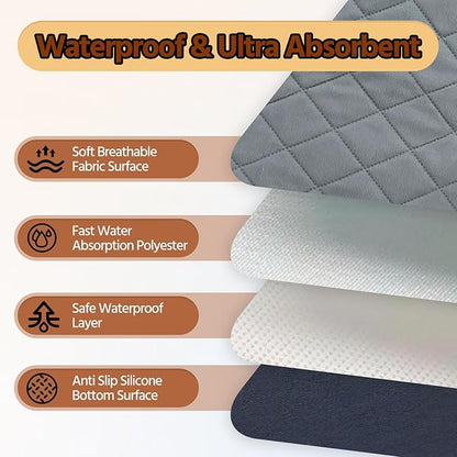 Washable Pee Pads for Dogs,Waterproof Dog Training Pads,Playpen Mat,Non-Slip Potty Pads,Super Absorbent Whelping Pads,Puppy Pad with Rounded Corn,Potty Pads (72x72(1 Pack))