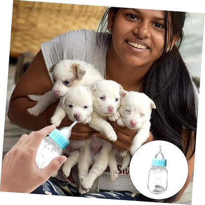 2pcs Pet Feeder Kit Kitten Nursing Bottles Silicone Cat Milk Bottle for Newborn Animals Container