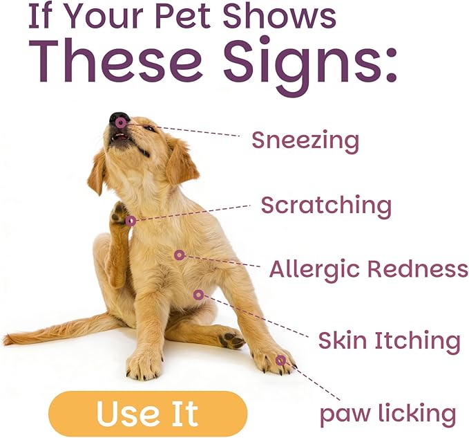 Pet Quercetin Curcumin Allergy Relief Drops, for Dogs & Cats Seasonal/Environmental Allergies & Pollen/Grass Allergies: Itchy Skin, Red Ears, Swollen Eyes, Cough & Sneezing, Scratching & Licking Paws