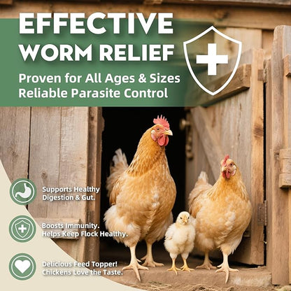 Chicken Dewormer Powder - 2LB | All-Natural Formula for Effective Worm Relief & Poultry Gut Health | Safe for Laying Hens & Eggs | Trusted Farm Solution