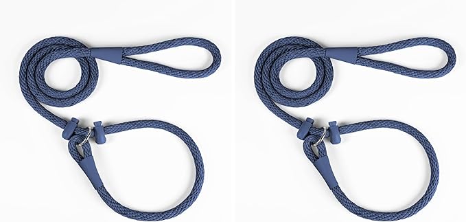 Lynxking Dog Leash Slip Lead Reflective Breathable Rope Comfortable Strong No Pull Slip On Pet Training Lead for Dogs (Pack of 2)