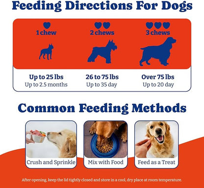 Dog Allergy Relief Chews – 70 Soft Chews, Turkey & Pumpkin Flavor - Immune Support & Itch Relief with Colostrum, Astragalus Root, 6-Strain Gut Health Blend
