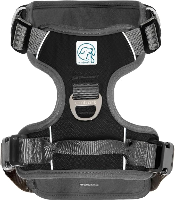 Embark Adventure No-Pull Dog Harness for Large Dogs – Reflective Trim, Military-Grade Nylon, Front Clip with Gel-Lined Handle, Soft & Padded