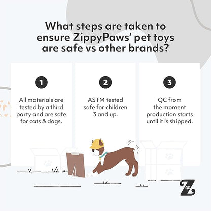 ZippyPaws Burrow Replacement Miniz - Interactive Dog & Puppy Toys for Boredom, Stimulating Pet Products to Keep Them Busy, Plush Refills for Hide & Seek Puzzle, Squeaky Enrichment - Mixed Food 6 Pack