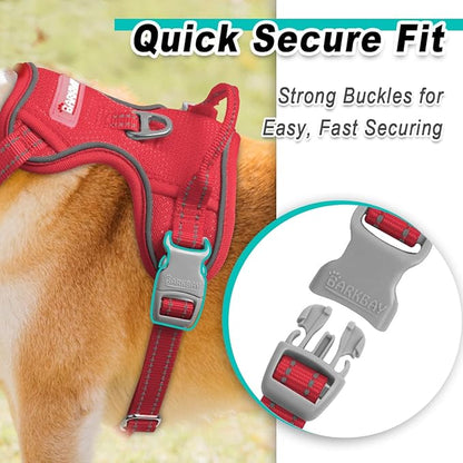 BARKBAY Dog Harness No Pull Mesh for Small Dogs - Adjustable, Reflective, Comfortable, No Choke, Heavy-Duty - Perfect for Outdoor Training, Walking, and Hiking - Strong & Durable - S & Red Mesh