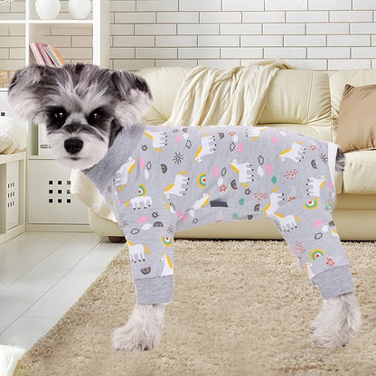 Surgery Recovery Suit for Small Dogs, Onesie for Surgery Female Dogs, Small Dogs Pajamas Long Sleeve, Abdominal Wound Bandages Surgical Suit, Dog Cat Recovery Suit for Shedding Skin Disease