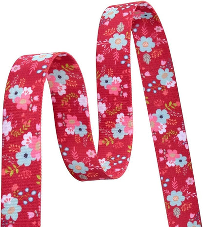 Mihqy Dog Collar with Bohemia Floral Tribal Geometric Patterns - Soft Ethnic Style Collar Adjustable for Small Medium Large Dogs(Red Flower,S)