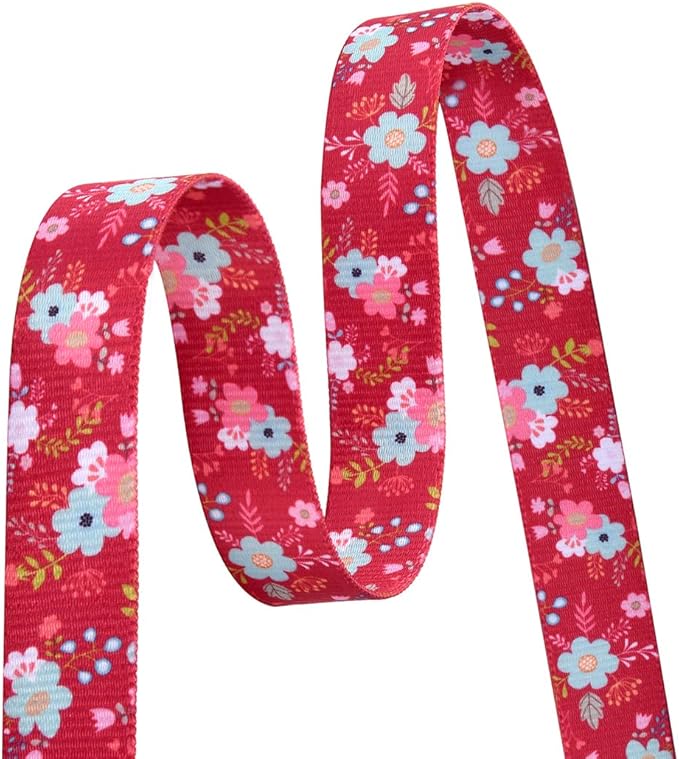 Mihqy Dog Collar with Bohemia Floral Tribal Geometric Patterns - Soft Ethnic Style Collar Adjustable for Small Medium Large Dogs(Red Flower,M)