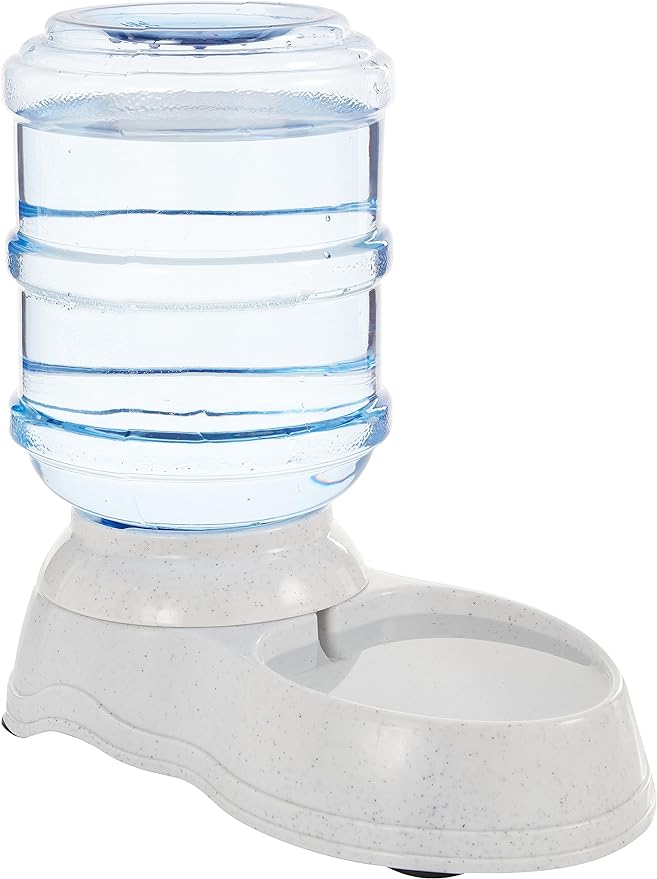 Amazon Basics Gravity Pet Water Dispenser for Cat and Dog, Easy to Clean, 1 Gallon Capacity, Small, Gray