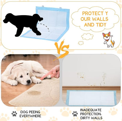 Yalikop 12 Pcs Wall Pee Pad Holder Dog Potty Training Pad Sticky Wall Clip Transparent Adhesive Clips with 6 Pcs Strong Adhesive(Clear)