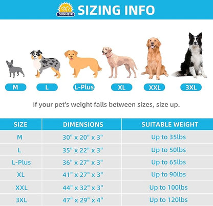 Sunheir Extra Large Orthopedic Dog Bed for Big Dogs - XL Waterproof Dog Bed with Removable Washable Cover & Anti-Slip Bottom, Crate Bed, Deluxe Plush Pet Bed Mat (Grey)