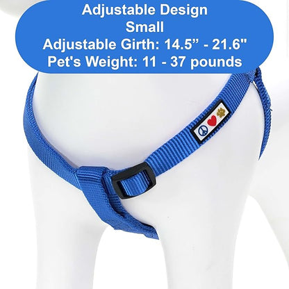 Pawtitas Solid Step-in Dog Harness – Adjustable No-Pull Vest for Puppies to Seniors, Safe & Comfortable S Blue