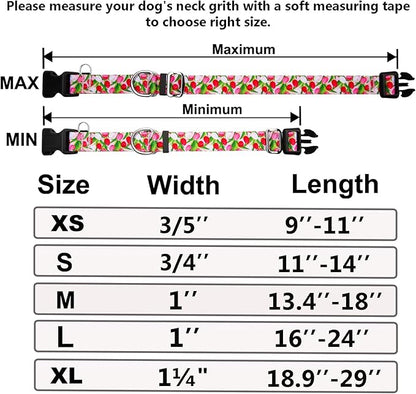 Martingale Collar for Dogs with Buckle Floral No Pull Adjustable Nylon Limited Slip Training Dog Collars (Pink Tulip, Small)
