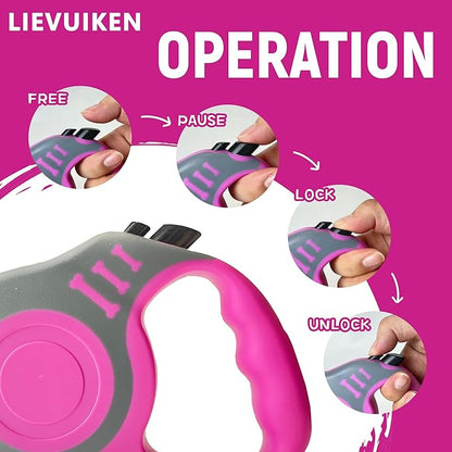 Retractable Dog Leash Automatic Telescopic Tractor Dog Tape, Pet Tape 10/16 FT Durable and Convenient, with Non-Slip Handle, Suitable for Small and Medium-Sized Dogs