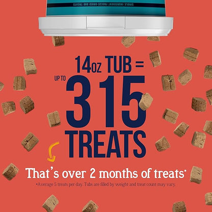 Stewart 100% Beef Liver Dog Treats, 14 oz Tub, ~315 Pieces, Freeze Dried Raw, Single Ingredient, 50% Protein Training Treats or Meal Topper, Grain Free, Gluten Free