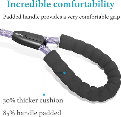 iYoShop Dual Dog Leash - 360° Swivel, No Tangle Walking Leash with Shock Absorbing Bungee for Two Dogs (Large, 25-150 lbs, Lavender)