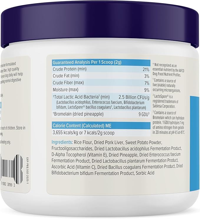 Vetnique Glandex Daily Probiotics for Dogs with Prebiotics to Support Gut Health, Diarrhea with Fiber and Digestive Enzymes, Dog Probiotic Powder (8.5oz Powder, Pork Powder)
