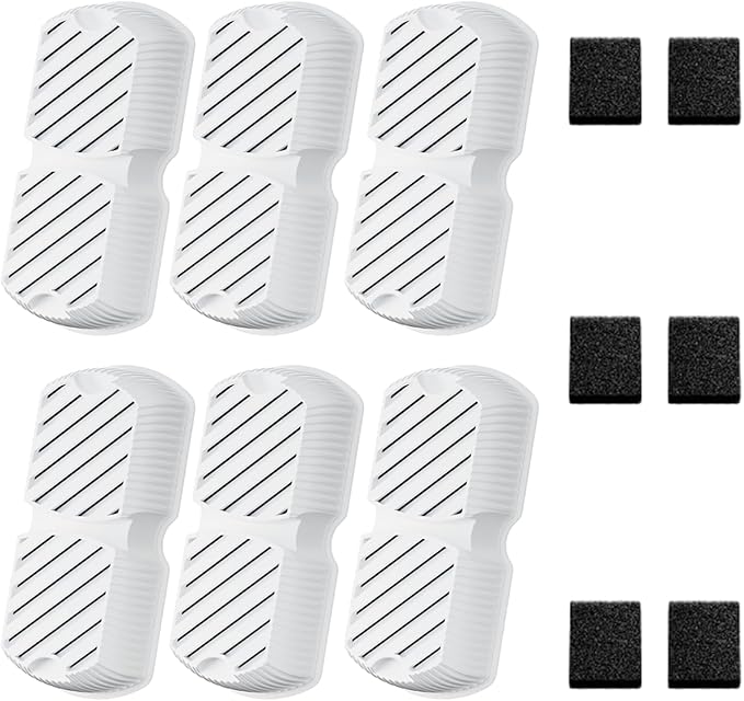 GROOKPET Dog Water Fountain Filters: 12 Dog Fountain Filters - Pet Water Fountain Filters Replacement - Including 6 Filters + 6 Sponges - Suitable for GROOKPET Dog Water Fountain for Large Dogs