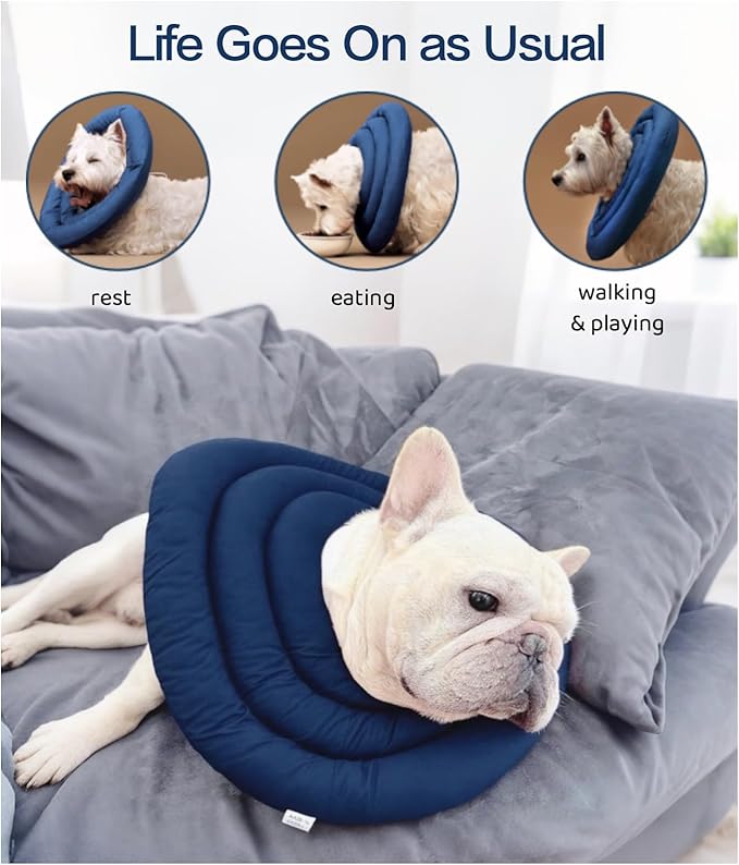 Soft Dog Cones, Recovery Dog Donut Collar After Surgery- Cone of Shame Alternative, Pet Elizabethan E-Collar Anti-Bite Lick Wound Healing Adjustable for Large Dogs, 4XL