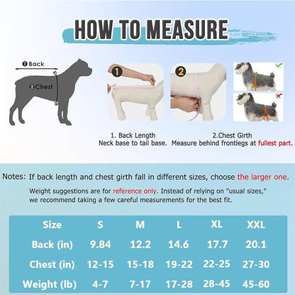 Lukovee Recovery Suit for Dogs, Onesie Surgery Recovery Suit for Female Male Dogs, Abdominal Wounds Cone E-Collar Alternative Prevent Licking Spay Recovery Suit (TBL,L)