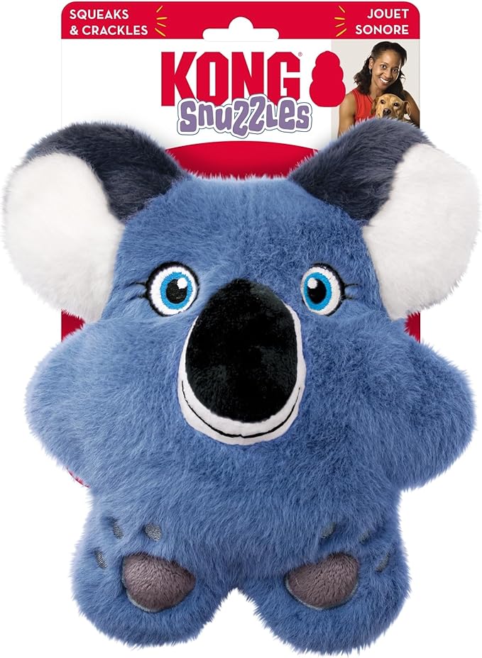 KONG Snuzzles Dog Toy, Plush Squeaker, Crinkle Sounds, Soft Durable Indoor Play (Koala, Medium)