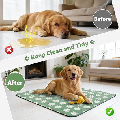 LOOBANI Washable Puppy Pads: Waterproof Reusable Pee Pads for Dogs, Non-Slip and Leak-Proof Dog Pee Mat, Absorbent Dog Training Pads for Puppy Playpen, Crate, Potty Training (36"x24", 2 Packs)