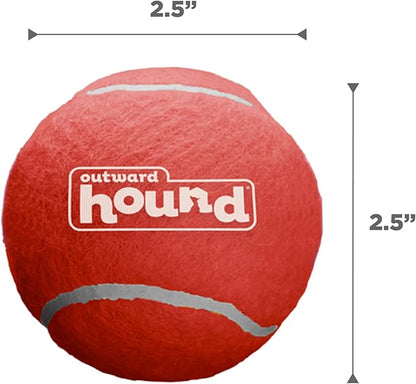 Outward Hound Squeaker Ballz – Squeaky Tennis Balls for Dogs Under 50 lbs, Interactive Dog Toy for Fetch & Training, Medium (2.5"), 6‑Pack
