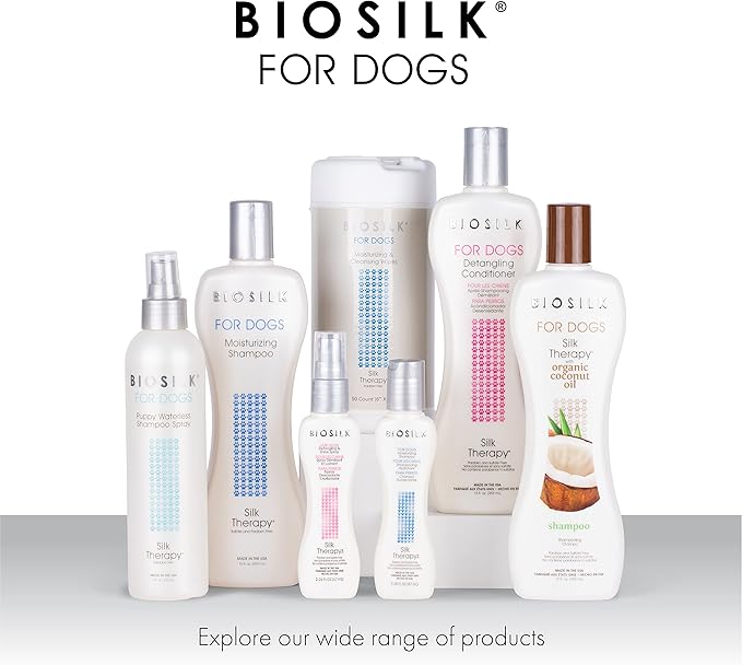 BioSilk for Dogs Silk Therapy Dog Detangling Conditioner, Dog Coat Conditioner to Help Smooth Knots and Tangles and Support Soft Manageable Coats during Routine Grooming, 12 Fl Oz