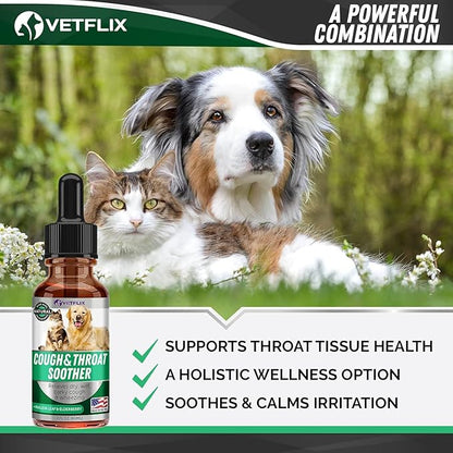 Cough Relief for Dogs, Cats, Puppies and Kittens - Made in USA - Kennel Cough and Asthma Relief - Mullein Leaf and Elderberry Blend - Dry, Wet and Barky Cough Relief - 2 Fl Oz