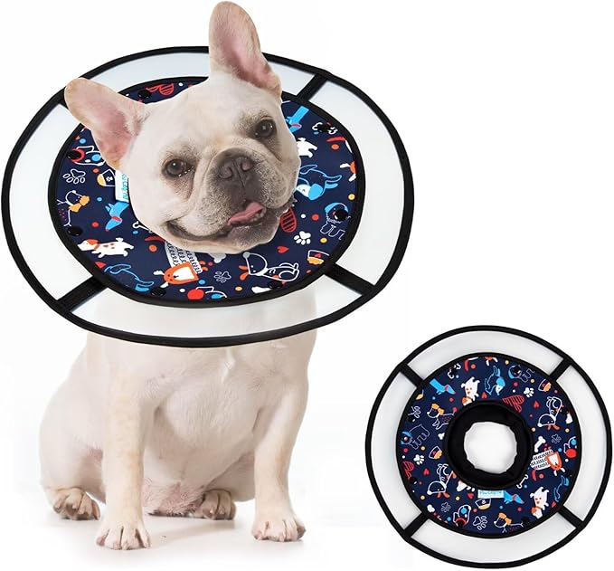 Paw Legend Soft Dog Cone Collar for Dogs After Surgery Pet Recovery Collar for Small Medium Short-Nosed Cats Lightweight Comfy Cone Alternative to Stop Licking, L