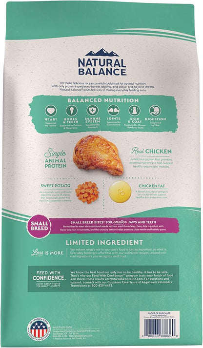 Natural Balance Limited Ingredient Small Breed Adult Grain-Free Dry Dog Food, Chicken & Sweet Potato Recipe, 4 Pound (Pack of 1)
