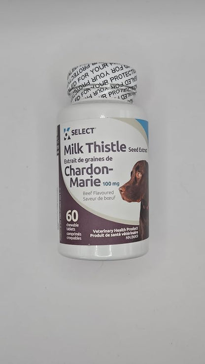 Milk Thistle Dog Liver Supplement 100mg | Liver Support & Detox for Dogs | 60 Beef Flavored Tablets | Canine Liver Health Formula | Natural Milk Thistle for Dogs Liver Support