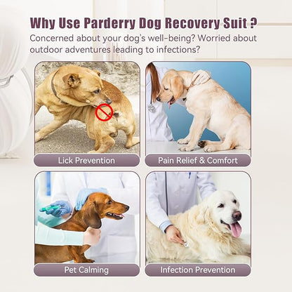 Dog Recovery Suit for Surgery Dog Onesie for Female and Male E-Collar Alternative Anti Shedding Pajamas Long Sleeve Claming Bodysuit Pink L