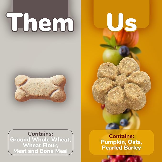 Fruitables Baked Dog Treats, Healthy Pumpkin Treat for Dogs, Low Calorie & Delicious, No Wheat, Corn or Soy, Made in The USA, Pumpkin and Banana Flavor, 12oz (Pack of 2)