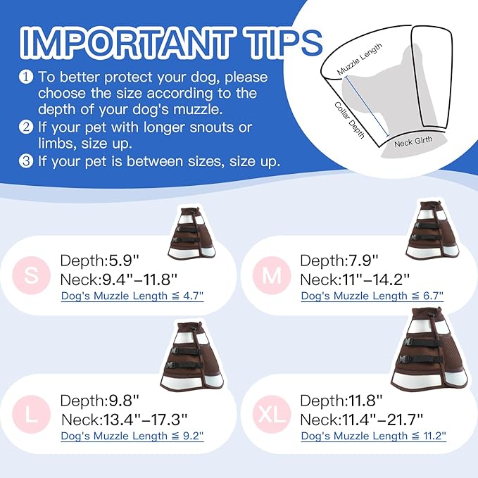 Soft Dog Cone Collar to Stop Licking - Adjustable for Small Dogs | Prevents Licking Wounds After Surgery & Skin Disease,Lightweight,Comfortable Elizabethan Recovery Cone (Brown,S)
