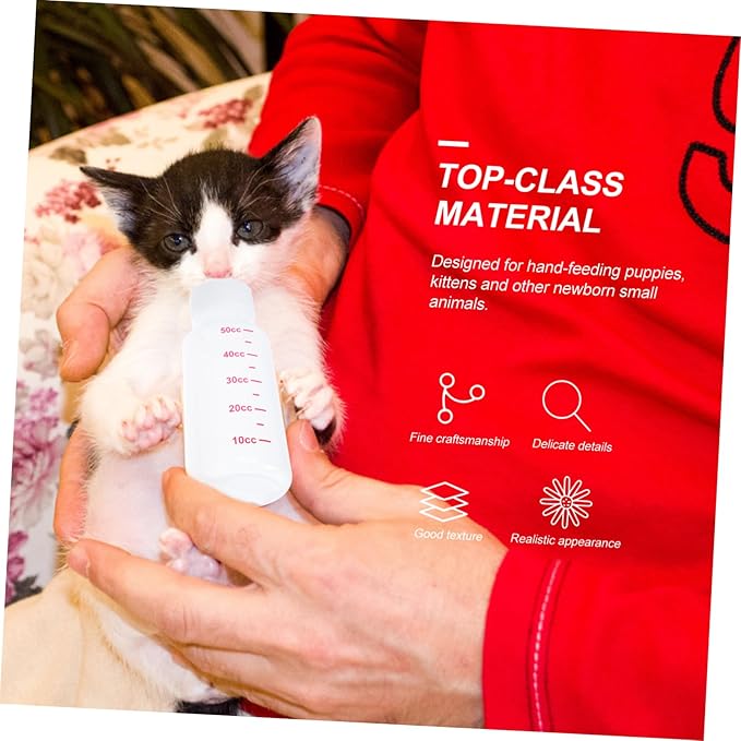 SUPVOX 5sets Pet Nursing Bottles for Puppies and Kittens Milk Bottle with Scale Easy to Clean Reusable Feeding Supplies for Newborn Pets