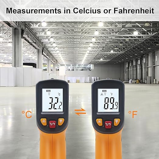 Ketotek Digital Infrared Thermometer Temperature Gun -58°F to 1112 °F(-50°C to 600°C) Handheld Non Contact IR Laser Thermometer KT600Y for Cooking Meat Refrigerator Pool Pizza Oven BBQ Food