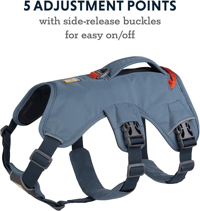 Ruffwear, Web Master, Multi-Use Support Dog Harness, Hiking and Trail Running, Service and Working, Everyday Wear, Slate Blue, XX-Small