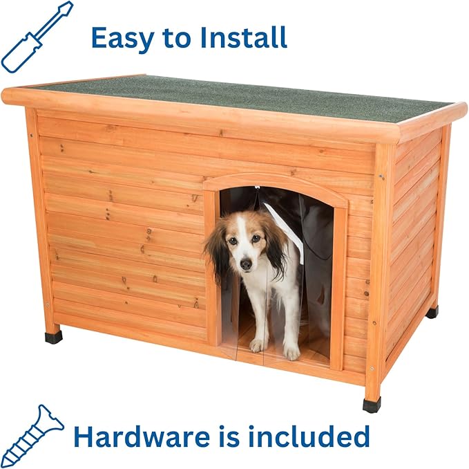 Trixie Vinyl Dog Door Flap, Fits 12 x 15.75-in Wooden Dog House Opening, Replacement Doggie Door Curtain Flap for Wooden Doghouses
