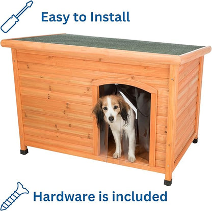 Trixie Natura Vinyl Dog Door Flap, Fits 14.75 x 21.5 in Dog House Opening, Replacement Doggie Door Flap, Clear Plastic
