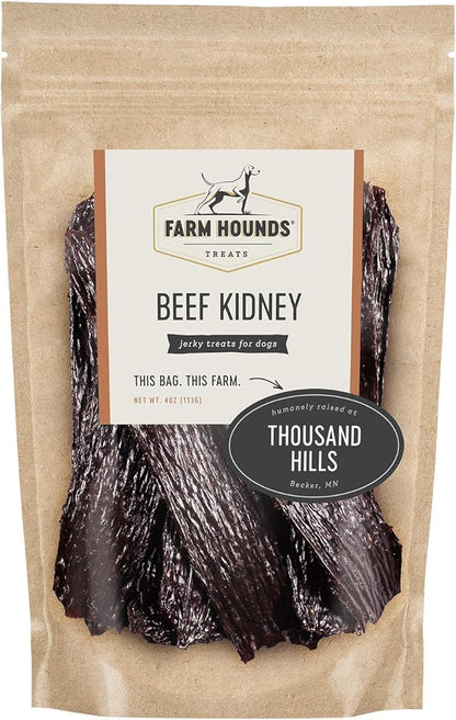 Farm Hounds - Beef Kidney - Premium Natural Beef Kidney Jerky For Dogs - Made From 100% Humanely Raised Cattle - Organ Treat - Great For Training & Treats - No Added Fillers - Made in USA -4oz -2 Pack