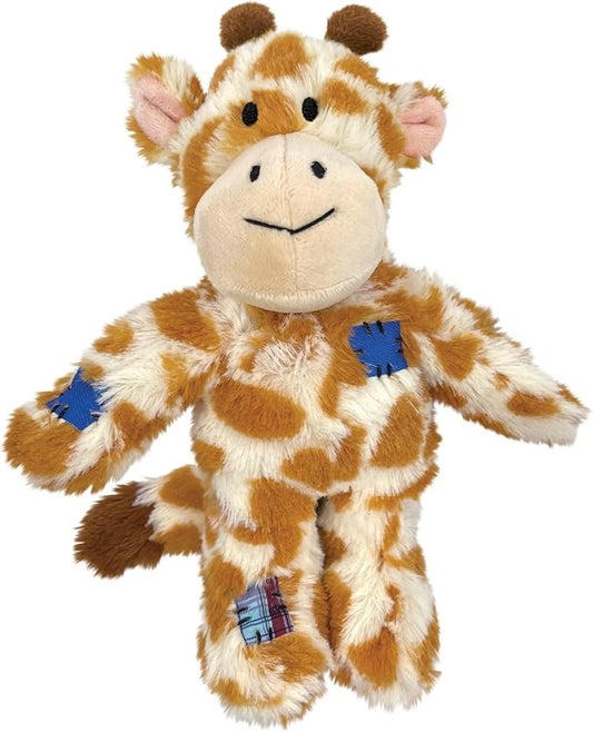 KONG Wild Knots Giraffe Dog Toy (Small/Medium) Durable Internal Knotted Rope, Minimal Stuffing for Less Mess – Soft Plush Chew Toy for Dogs