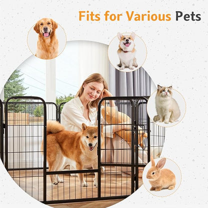 NEWBULIG Dog Playpen for Indoor 40 Inch 2 Panels - Portable Heavy Duty Metal Pet Exercise Pen, Foldable Small Medium Large Dog Puppy Playpen Fence for Outdoor RV, Camping, Yard, Garden