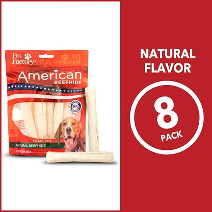 Pet Factory American Beefhide 5" Chip Rolls Dog Chew Treats - Natural Flavor, 8 Count/1 Pack