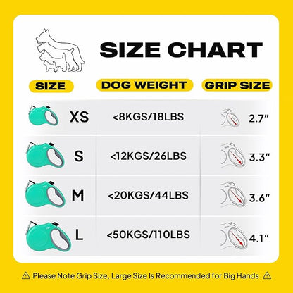 Fida Retractable Dog Leash X-Small Breed, 10 ft Durable Pet Walking Leash for Extra Small Dogs/Cats/Small Animals up to 18 lbs, 360° Tangle Free, Teel