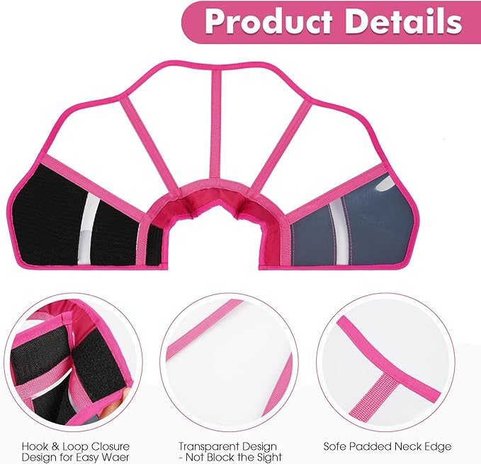 Allroaring Dog Collar After Surgery, Soft Cones for Large Dogs, Adjustable Dog Cone Collar Protective Pet Recovery Collars Cones to Stop Licking for Wound Healing Care Spay Neuter, Rosered L