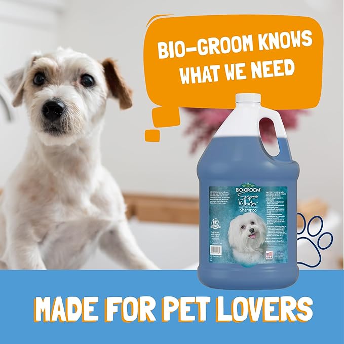 Bio-Groom Super Whitening Dog Shampoo - Whitening Pet Shampoo, Dog Bathing Supplies, Puppy Wash, Dog Grooming Supplies, Cruelty-Free - 12 fl oz 1-Pack
