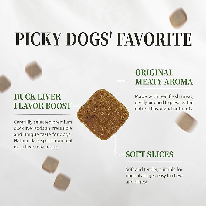 Herz Air-Dried Dog Food Chicken & Duck Liver Recipe 2.2 lb, All-Natural, High-Protein, Grain-Free, Limited Ingredients, Complete & Balanced, Premium Canine Cuisine
