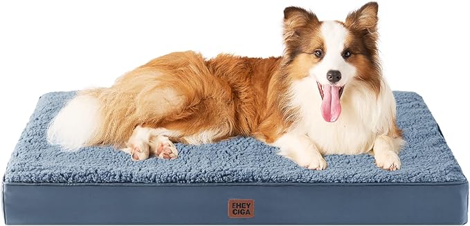 EHEYCIGA Orthopedic XL Dog Beds for Extra Large Dogs with Removable Washable Cover for Crate,Spa Blue,41x27