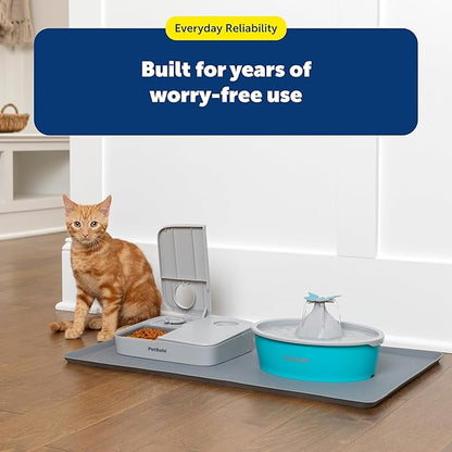 PetSafe Fountain & Feeder Mat - Keeps Floors Clean & Dry - Waterproof Pet Feeder Mat - Non-Slip Design - Raised Lip Placemat - Food-Grade Silicone - Dishwasher Safe